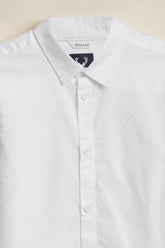Boys White Solid Casual Shirt