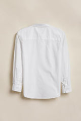 Boys White Solid Casual Shirt
