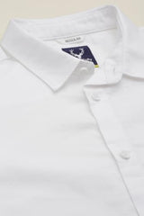 Boys White Solid Casual Shirt