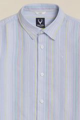 Boys Light Blue Stripe Casual Shirt