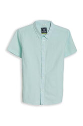 Boys Light Blue Textured Casual Shirt