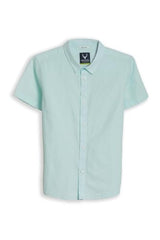 Boys Light Blue Textured Casual Shirt