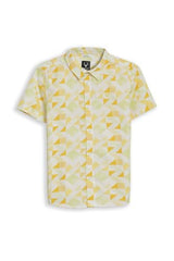 Boys Yellow Print Casual Shirt