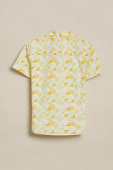 Boys Yellow Print Casual Shirt