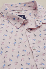 Boys Pink Print Casual Shirt