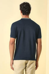 Men Beige Patterned Polo Neck T-Shirt