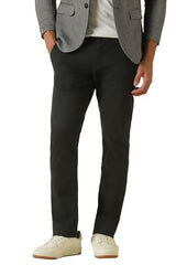 Men Black Textured Casual Trousers