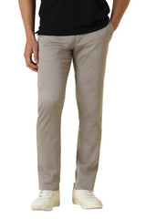 Men Grey Textured Casual Trousers