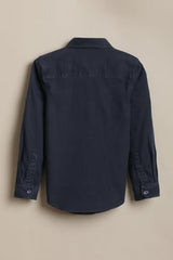 Boys Navy Textured Casual Shirt