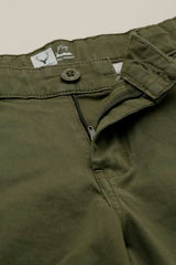 Boys Olive Solid Shorts