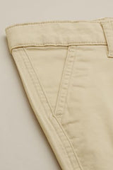 Boys Cream Solid Trousers