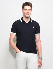 U.S.Polo Association Men's Solid Slim Fit Polo Shirt (USTSHP0836_Navy_XL)