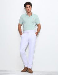 U.S.Polo Association Men's Solid Slim Fit Polo Shirt (USTSH3362_Light Green_L)