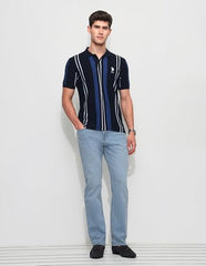 U.S.Polo Association Men's Vertical Striped Slim Fit Polo Shirt (USTSH3392_Navy_3XL)