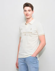 U.S.Polo Association Men's Brand Embroidered Slim Fit Polo Shirt (USTSH3435_Beige_XXXL)