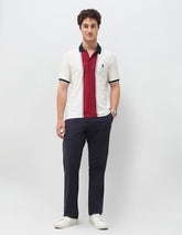 U.S.Polo Association Men's Colourblocked Slim Fit Polo Shirt (USTSH3488_White_L)