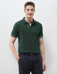 U.S.Polo Association Men's Solid Slim Fit Polo Shirt (USTSH3502_Green_S)
