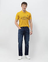 U.S.Polo Association Men's Brand Embroidered Slim Fit Polo Shirt (USTSH3505_Yellow_L)