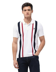U.S.Polo Association Men's Vertical Striped Slim Fit Polo Shirt (USTSH3539_White_3XL)