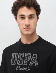 U.S. Polo Assn. Denim Co. Men's Brand Embroidered Slim Fit T-Shirt (UDTSH4031_Black_XL)