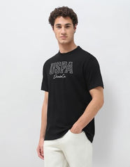 U.S. Polo Assn. Denim Co. Men's Brand Embroidered Slim Fit T-Shirt (UDTSH4031_Black_XL)