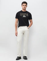 U.S. Polo Assn. Denim Co. Men's Brand Printed Slim Fit T-Shirt (UDTSH4042_Black_L)