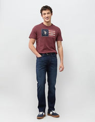 U.S. Polo Assn. Denim Co. Men's Graphic Brand Printed Slim Fit T-Shirt (UDTSH4052_Dark Pink_L)