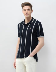 U.S. Polo Assn. Denim Co. Men's Motel On The Coast Muscle Fit Polo Shirt (UDTSH4120_Navy_L)
