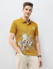 U.S. Polo Assn. Denim Co. Men's Motel On The Coast Muscle Fit Polo Shirt (UDTSH4152_Mustard_L)