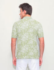 U.S.Polo Association Men's Floral Printed Slim Fit Polo Shirt (USTSH3379_Green_L)