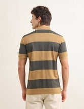 U.S.Polo Association Men's Horizontal Striped Slim Fit Polo Shirt (USTSH3409_Wine_L)