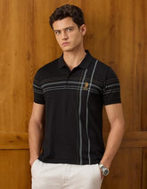 U.S.Polo Association Men's Vertical Striped Slim Fit Polo Shirt (USTSH3452_Black_L)
