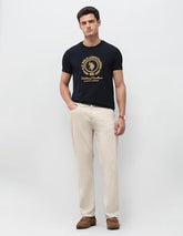 U.S.Polo Association men's navy embroidered slim fit T-shirt with long sleeves, casual style, and brand logo detail.