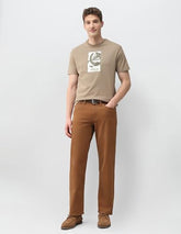 U.S. Polo Assn. Denim Co. Men's Graphic Brand Embossed Slim Fit T-Shirt (UDTSH4038_Beige_S)