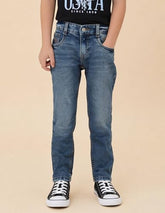 USPA Kids Boys Slim Fit Blue Jeans (UKJEN803_Blue_2-3 Y)