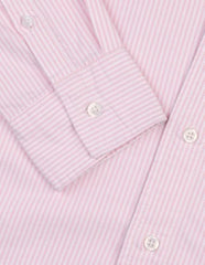 Flying Machine Men Pink Cotton Oxford Vertical Striped Regular Fit Men's Shirt
