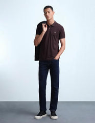 Flying Machine Men's Solid Regular Fit Polo Shirt