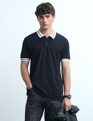 Flying Machine Men's Solid Regular Fit Polo Shirt