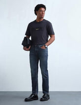 Flying Machine Dark Blue Solid Straight Fit Men's Jeans