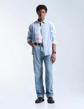 Flying Machine Light Blue Cotton Loose Fit Men's Jeans