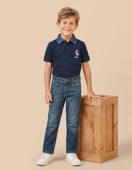 USPA Kids Boys Relaxed Fit Whiskered Jeans