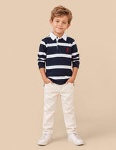 U.S. Polo Assn. Kids Horizontal Striped Regular Fit Polo Shirt