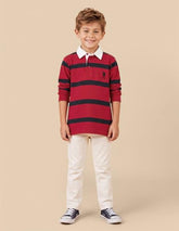 U.S. Polo Assn. Kids Horizontal Striped Regular Fit Polo Shirt