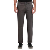 Parx Men Low Rise Tapered Fit Solid Pattern Cotton Blend Flat Front Casual Trouser Dark Grey
