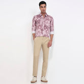 Parx men's low rise tapered fit cotton blend solid casual trousers with flat front, perfect for relaxed, stylish everyday wear.