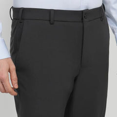 Raymond Men Slim Fit Solid Pattern Poly Viscose Blend Flat Front Formal Trouser Grey