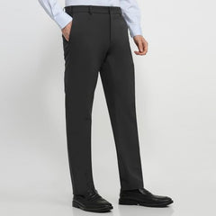 Raymond Men Slim Fit Solid Pattern Poly Viscose Blend Flat Front Formal Trouser Grey