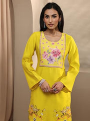 Libas Yoke Design Silk Blend Straight Kurta With Trousers and Dupatta-99875S