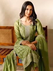 Libas Embroidered Silk blend Straight-fit Kurta Set for Women (99925S)