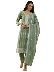 Libas Embroidered Silk blend Straight-fit Kurta Set for Women (99927S)